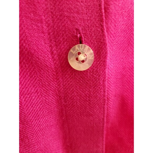 Lauren Ralph Lauren 100% Linen Button Up Shirt Fuchsia Blouse 2XL Women’s Plus - Picture 6 of 16